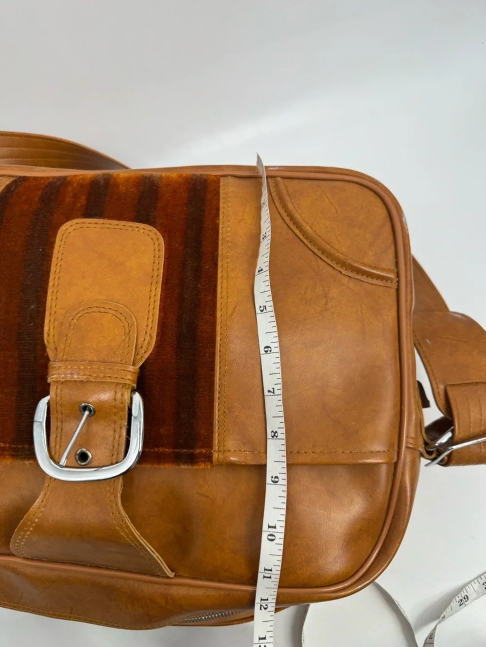 Vintage Style Brown Leather Crossbody Bag work bag Mens Neutral